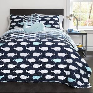 Lush Decor Whale Quilt Reversible 5 Piece Bedding